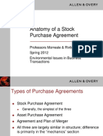 Anatomy of A Stock Purchase Agreement