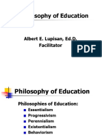 Philosophy of Education: Albert E. Lupisan, Ed.D. Facilitator