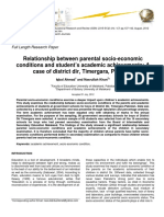 Relationship Between Parental Socioeconomic Conditions and Students Academic Achievements A Case of District Dir Timergara Pakistan