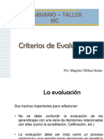 Seminario - Taller IBC: Criterios de Evaluación