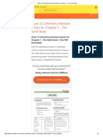 Class 12 Chemistry Revision Notes For Chapter 1 - The Solid State