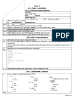 HTML - Ii Lists, Tables and Forms TYPE A: Very Short Answer Questions