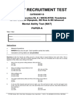 Faculty Recruitment Test: Mental Ability Test (MAT) Paper-A