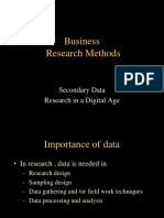 Business Research Methods: Secondary Data Research in A Digital Age