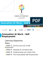 Innovation at Work - Self Employment: Tutor'S Name Here