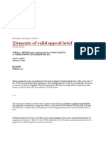 Elements of Valid Appeal Brief