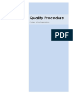 Quality Procedure - Context of The Organization