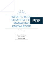 Summary What's Your Strategy For Managing Knowledge