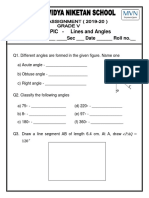 TOPIC - Lines and Angles: Name - Sec - Date - Roll No.