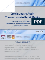 Continuous Audit-Retail Banking