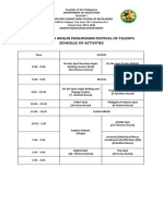 School Based Aralin Panlipunan Festival of Talents Schedule of Activities