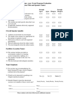 Speaker Event Evaluation Form