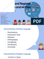 Varieties and Register of Spoken Witten Language