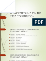 A Background On The 1987 Constitution