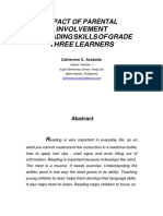 Impact of Parental Involvement On Reading Skills of Grade Three Learners