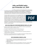 Remedies and Relief Under Consumer Protection Act, 2019