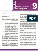 This Policy Brief Provides The Rationale For Adopting Divorce in The Family Code of The Philippines