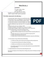 Practical:-1: QUES1: Using The Following Database