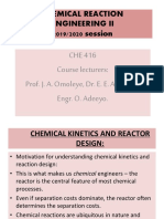 Chemical Reaction Engineering Ii 2019/2020 Session