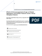 Effects of Immunosuppressive Drugs On Platelet Aggregation and Soluble P Selectin Levels in Renal Transplant Patients