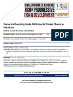 Factors Influencing Grade 10 Students' Career Choice in Mauritius PDF