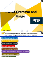 7 Test of Grammar and Usage