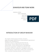 Group Behaviour and Team Work