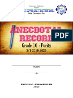 Anecdotal Record 10-Purity