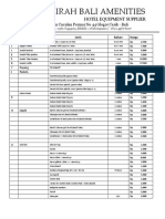 Pricelist Baahirahbaliamenities