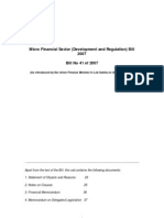 M Icro Financial Sector (Development and Regulation) Bill 2007 Bill No 41 of 2007