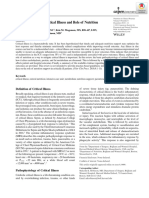 Pathophysiology of Critical Illness and Role of Nutrition 2018