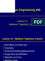 Petroleum Engineering 406: Lesson 21 Wellbore Trajectory Control