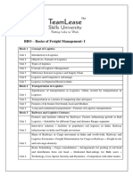 Basics of Freight Management - I