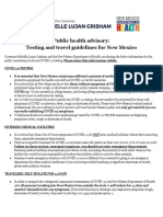 COVID-19 New Mexico Public Health Testing & Travel Guidelines