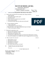 ICSE Class 6 English Literature Model Question Paper Annual Exam PDF