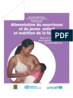 Alimentation Du Nourrisson Et Du Jeune Enfant Et Nutrition de La Femme: Manuel de Référence Pour Agents Médicaux Et Paramédicaux (Mai 2010)