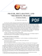 Prayer, Declaration, and "Decreeing Prayer": Position Paper