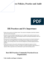 Human Resource Policies, Practice and Audit