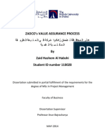 Zadco'S Value Assurance Process ةق يرط لا ةع ب ت م لا ي ف ةكرش او كداز نامض ل ةظ فاحم لا ىل ع ةي مق لا ةب س ت ك م لا By Zaid Hashem Al Habshi Student ID number 110028