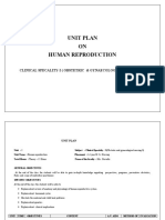 Unit Plan ON Human Reproduction: Clinical Specality-I (Obstetric & Gynaecological Nursing-I)