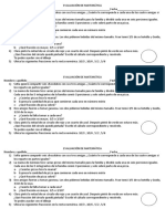 EVALUACIÓN DE MATEMÁTICA. Fracciones