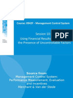 Session 10: Using Financial Results Controls in The Presence of Uncontrollable Factors