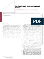 Analysis of Laboratory Critical Value Reporting at A Large Academic Medical Center