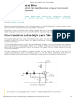 Transistor Active High Pass Filter Electronics Notes