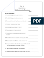 CBSE Class 4 Science Worksheet - Adaptations-How Plants Survive