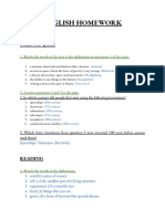 English Homework PDF