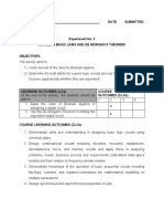 Experiment No 3 - BOOLEAN ALGEBRA AND DE MORGANS THEOREM