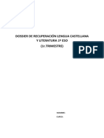 DOSSIER DE RECUPERACIÓN LENGUA CASTELLANA Y LITERATURA 1º ESO Refuerzo