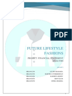 Future Lifestyle Fashions: Project: Financial Statement Analysis