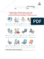 Worksheet 21: School Subjects